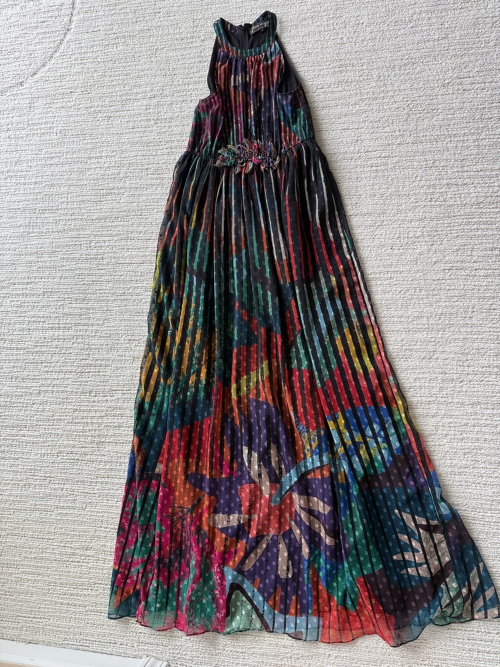 Geisha designs.  Dress long.  Size 4.  Multicolored.  Lined.